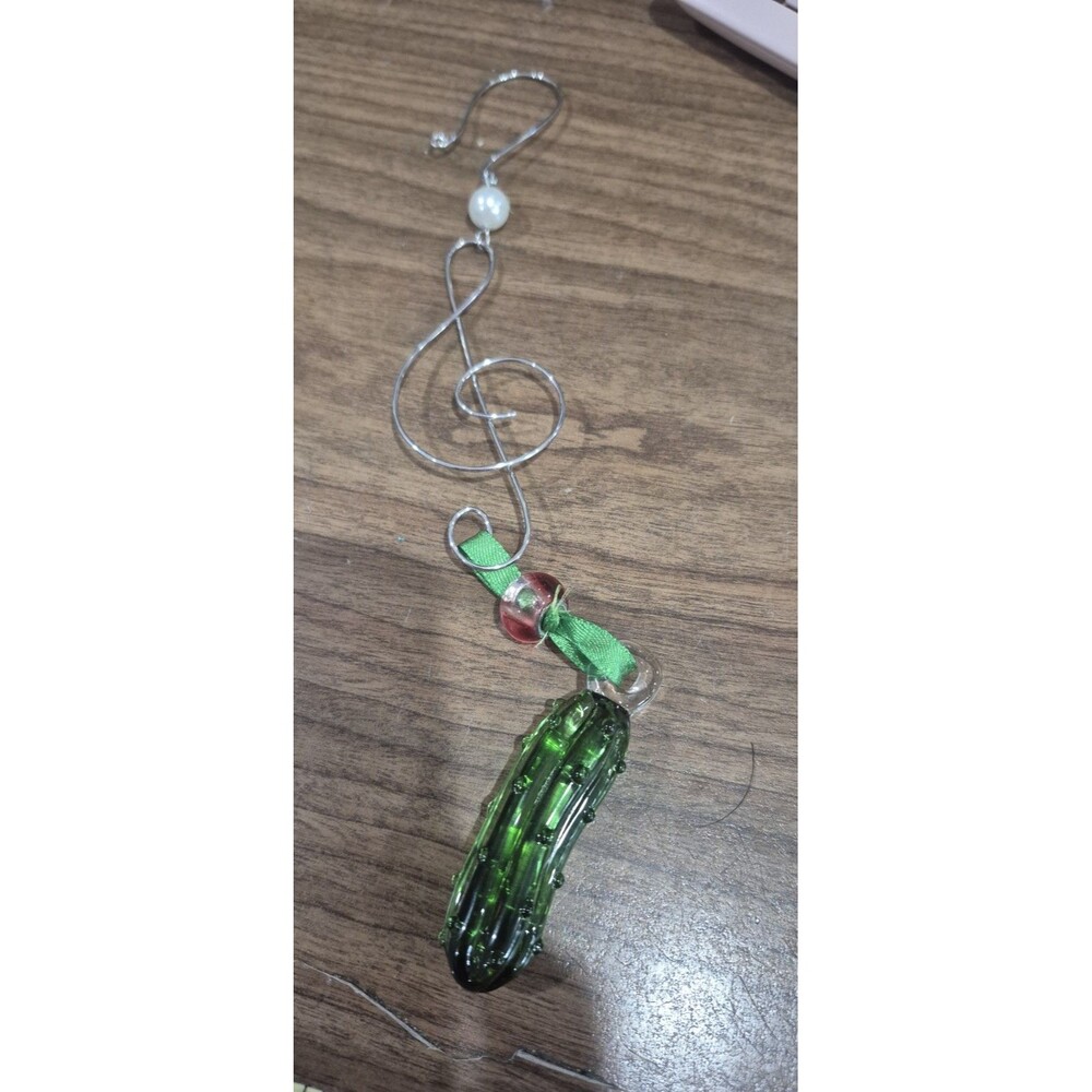 Lampwork Glass Christmas Pickle Ornament 2 Inch On Decorative Hook Traditions